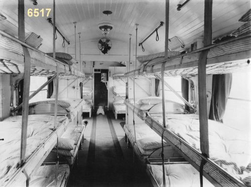 Ward Car  for infectious cases.  Ambulance Train No.20, Great Eastern Railway, Stratford, September 1915