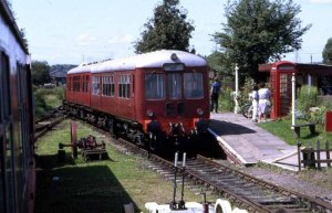 Autumn 1992. Brownhills West Station with a DMU waiting