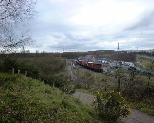 813 Taking a freight train through Chasewater Heaths