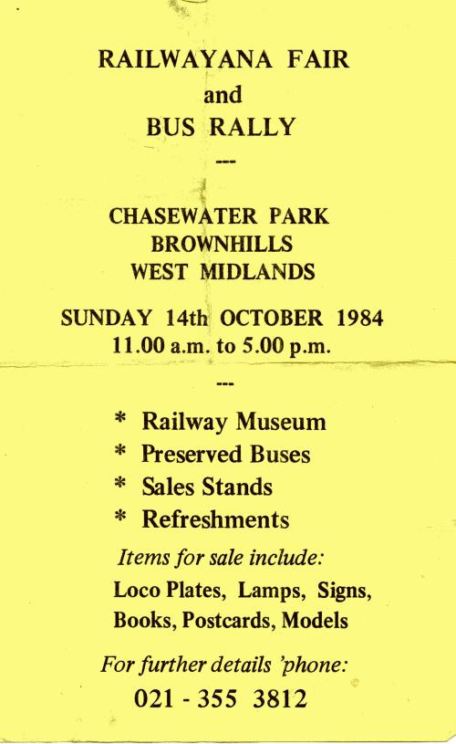 Flier Railwayana 1984