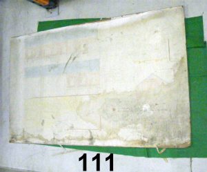 111Architect's drawing of proposed steaming shed Showing elevations, foundations, roofs and doors. R4.S4